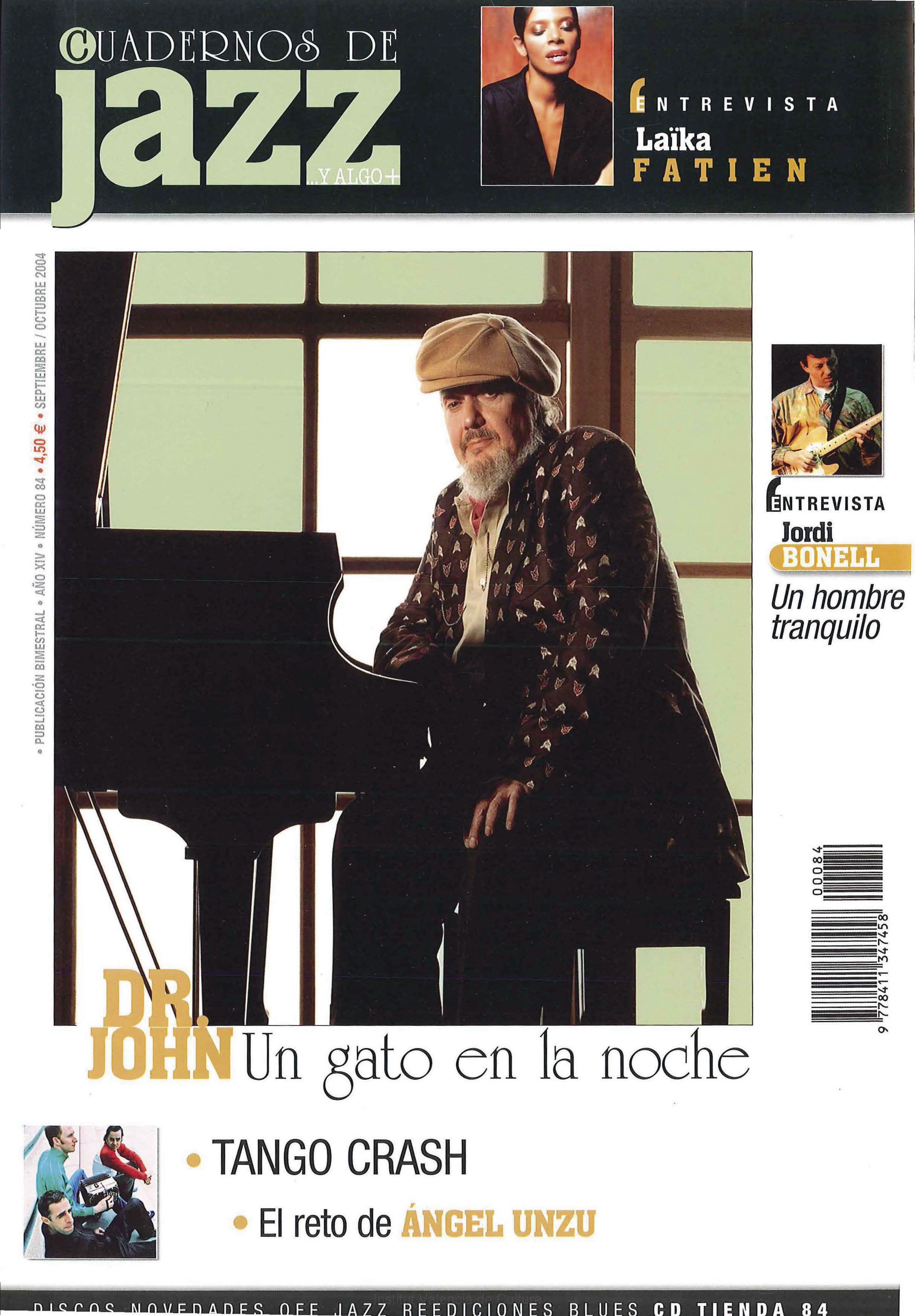 Cubierta del número 84 de la revista Cuadernos de Jazz