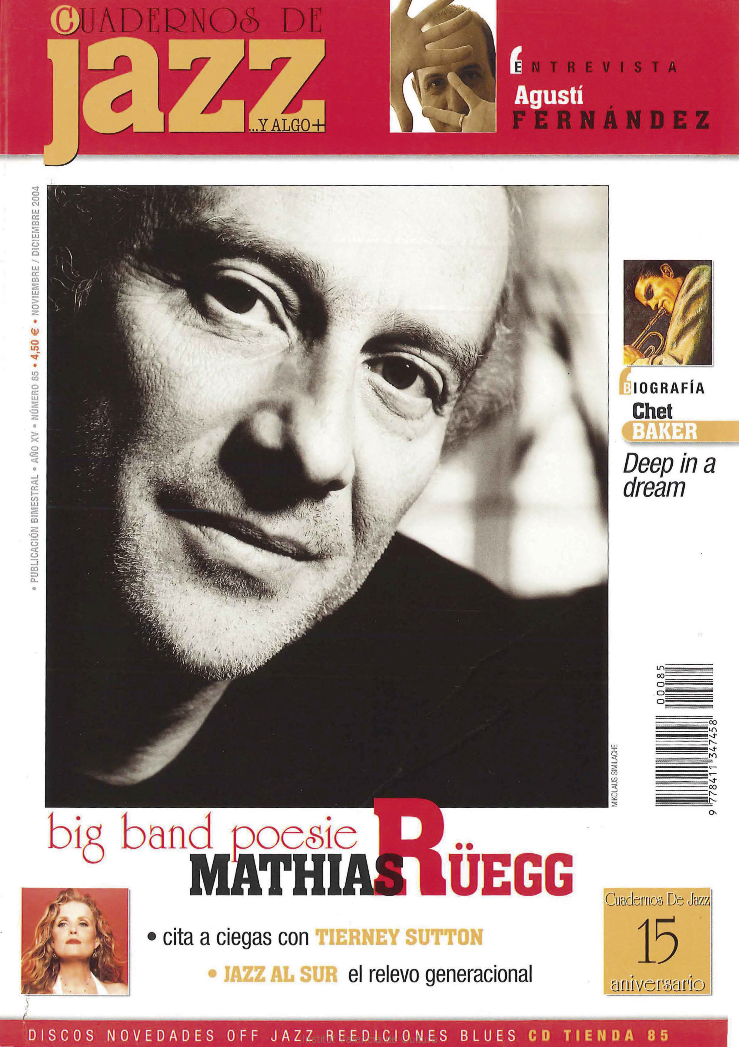 Cubierta del número 85 de la revista Cuadernos de Jazz