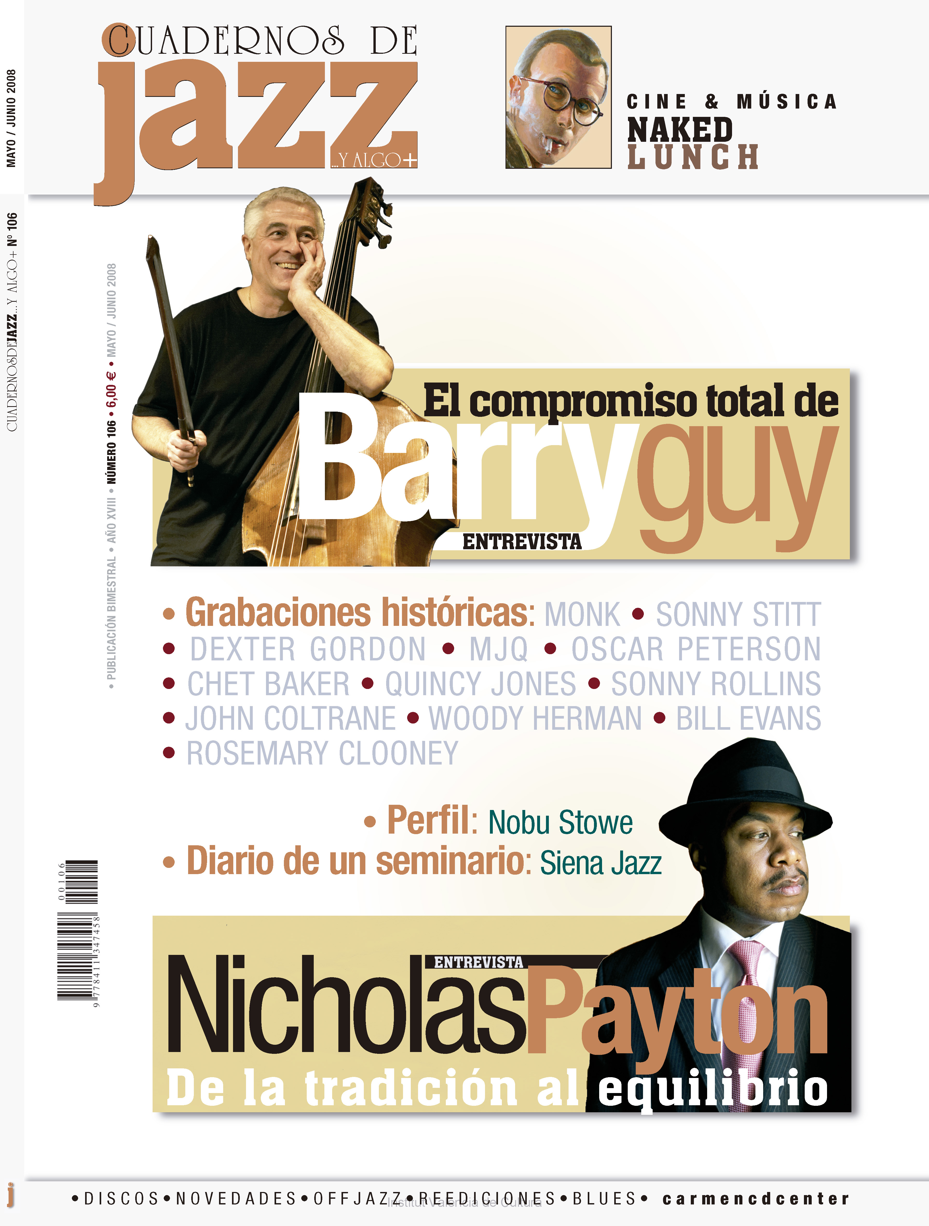 Cubierta del número 106 de la revista Cuadernos de Jazz
