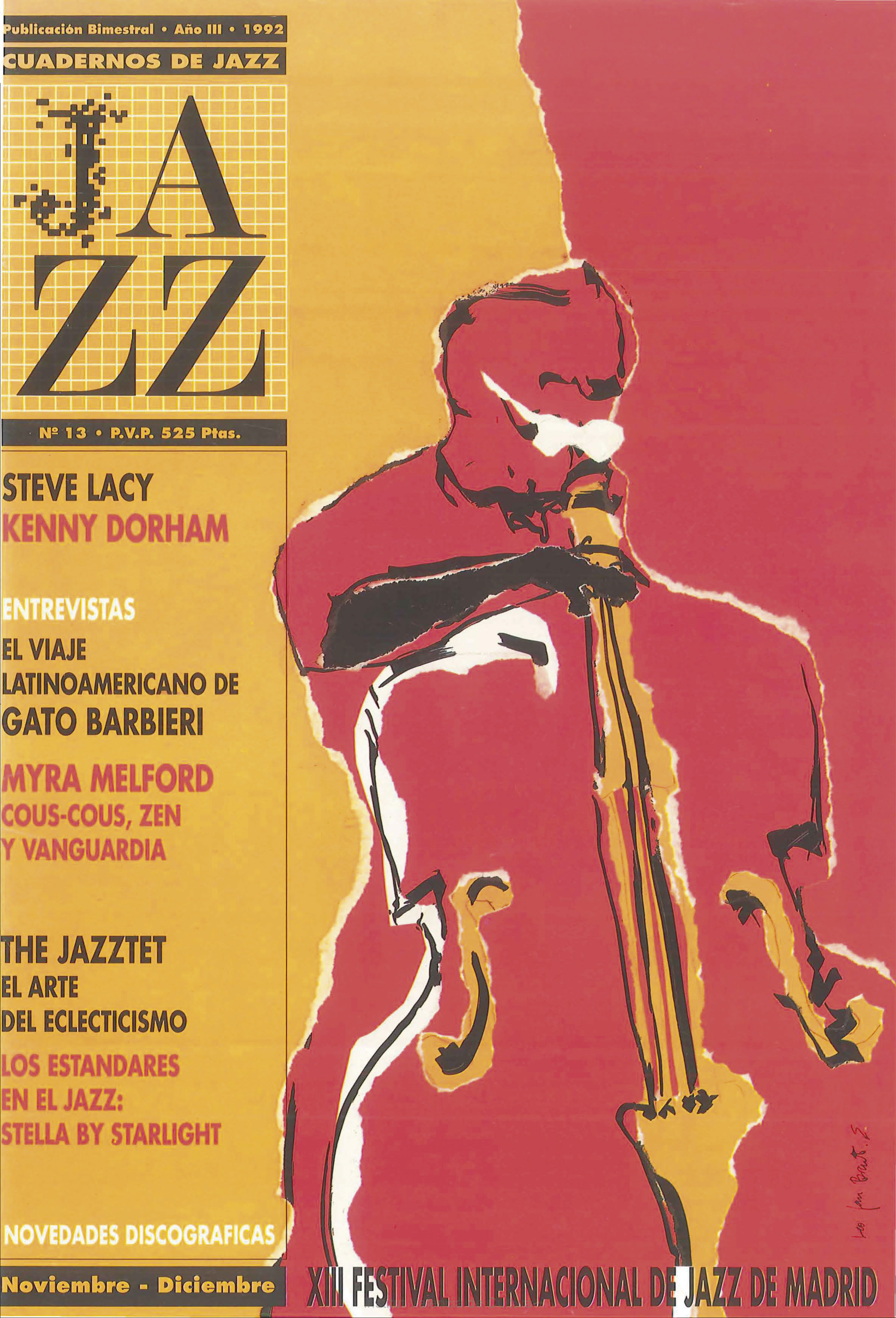 Cubierta del número 13 de la revista Cuadernos de Jazz