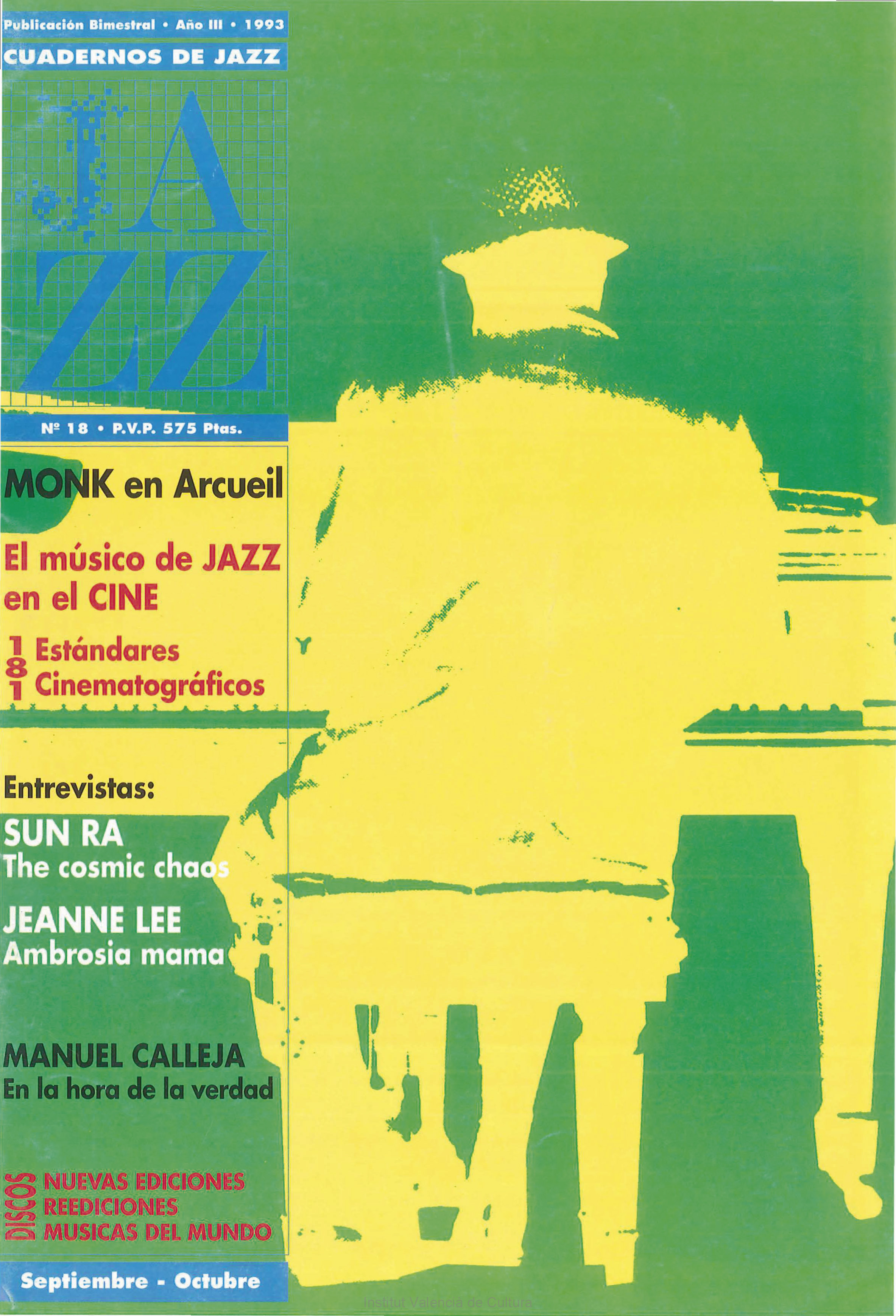 Cubierta del número 18 de la revista Cuadernos de Jazz