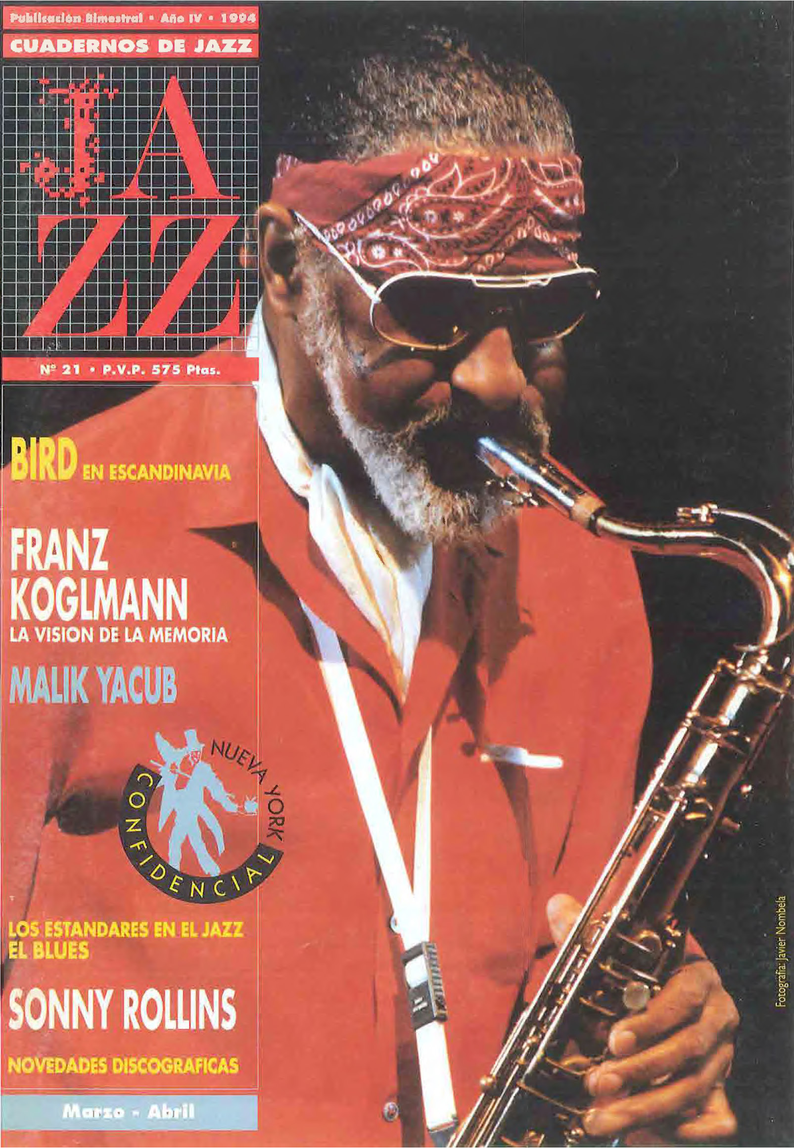 Cubierta del número 21 de la revista Cuadernos de Jazz