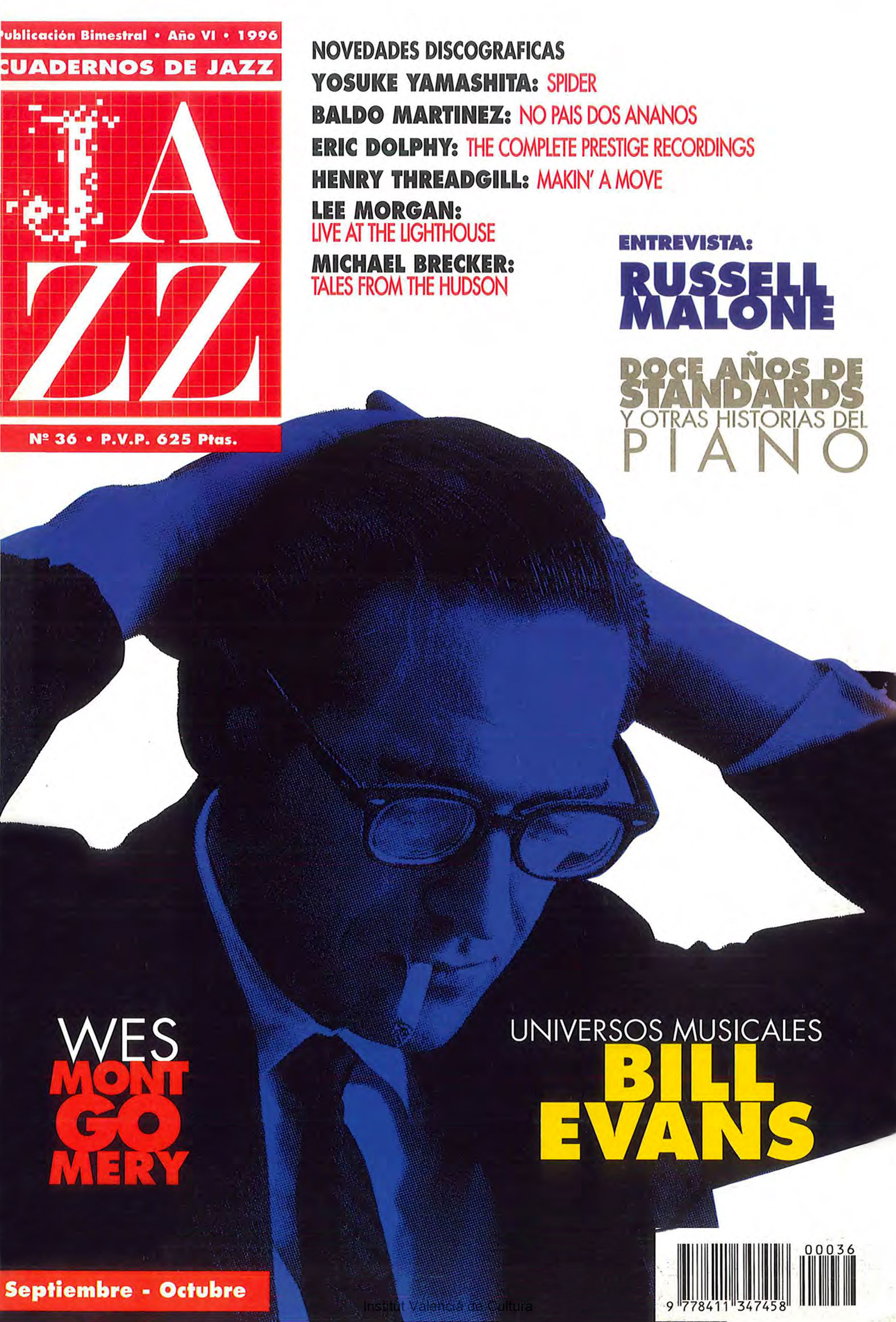 Cubierta del número 36 de la revista Cuadernos de Jazz
