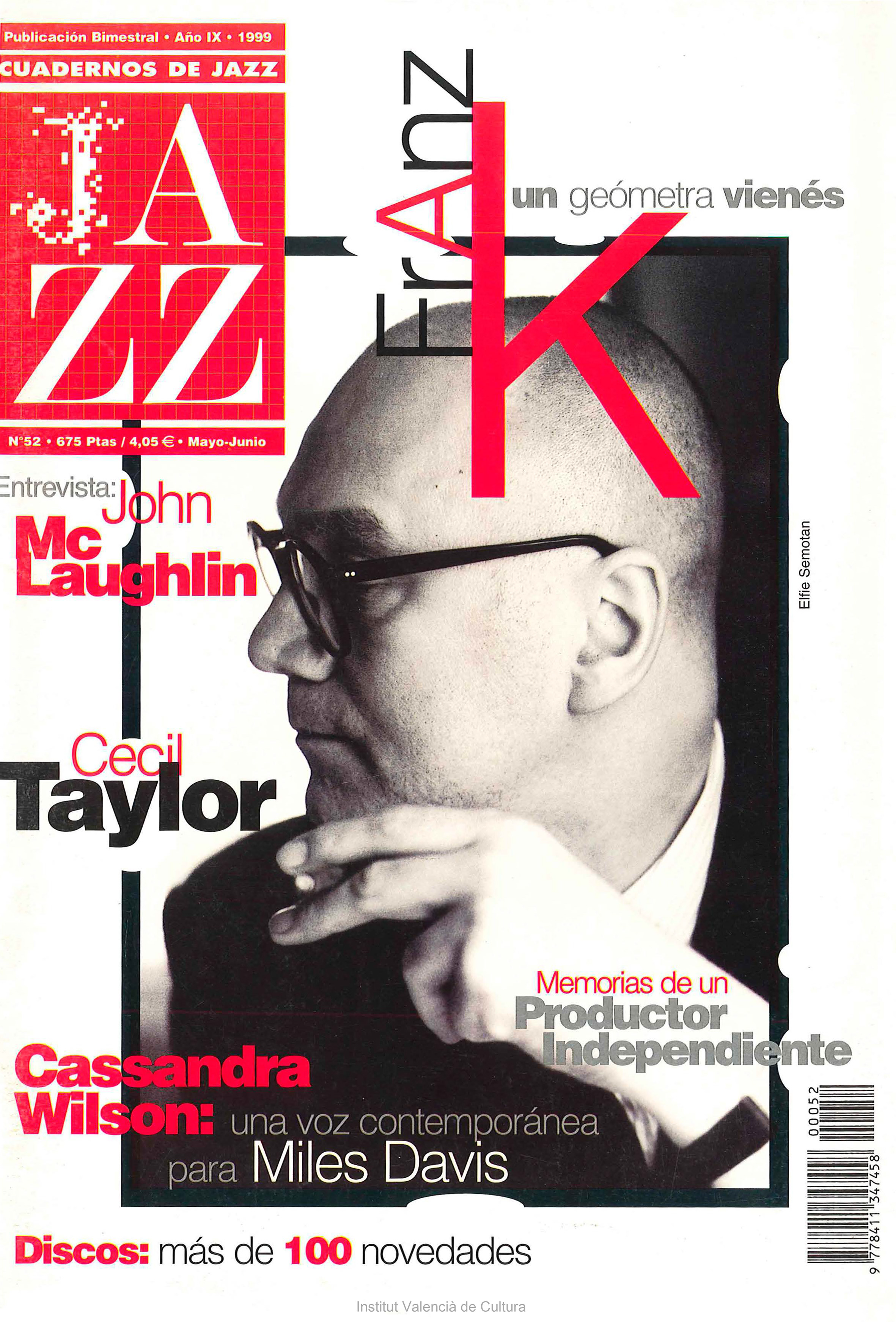 Cubierta del número 52 de la revista Cuadernos de Jazz