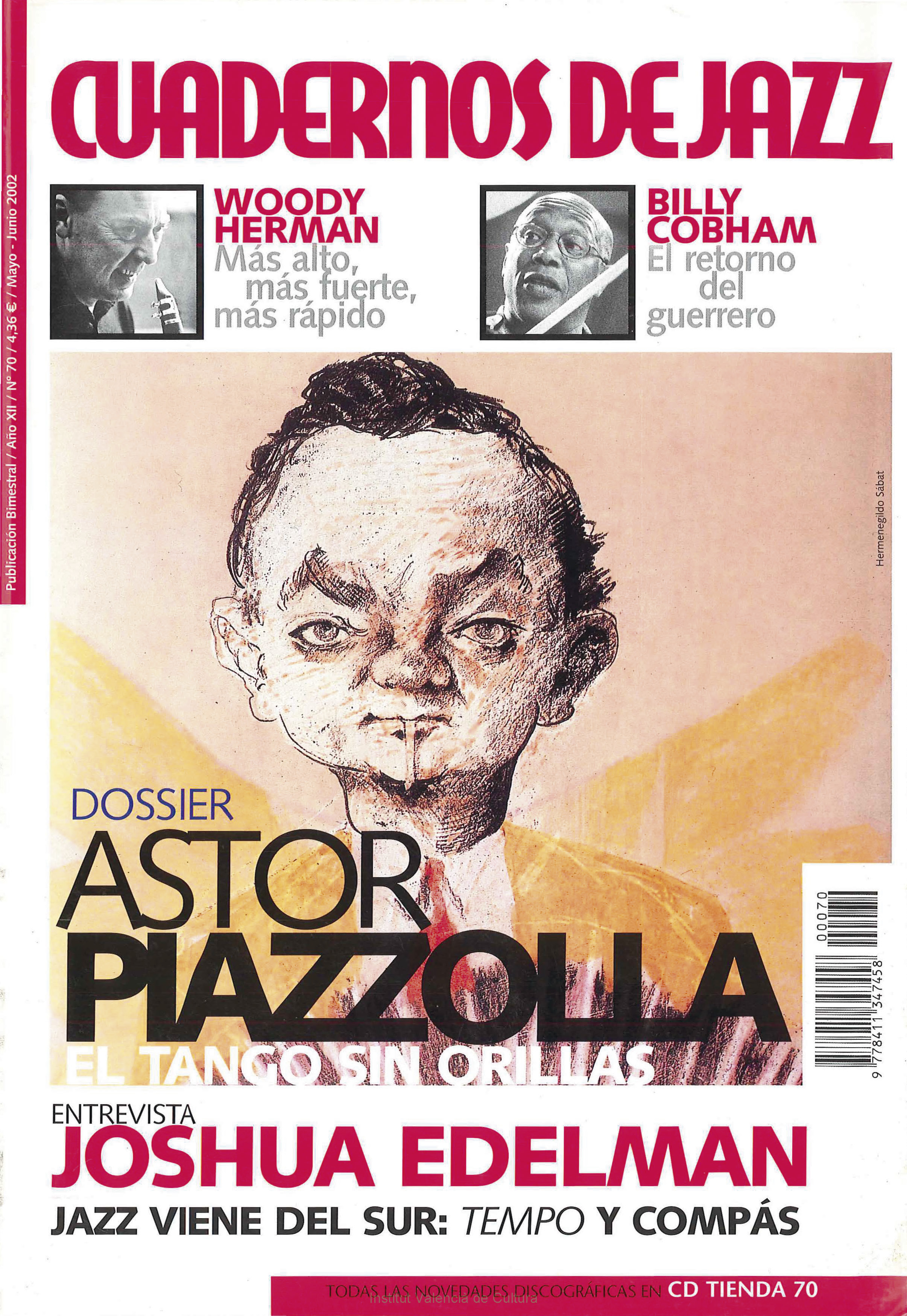 Cubierta del número 70 de la revista Cuadernos de Jazz