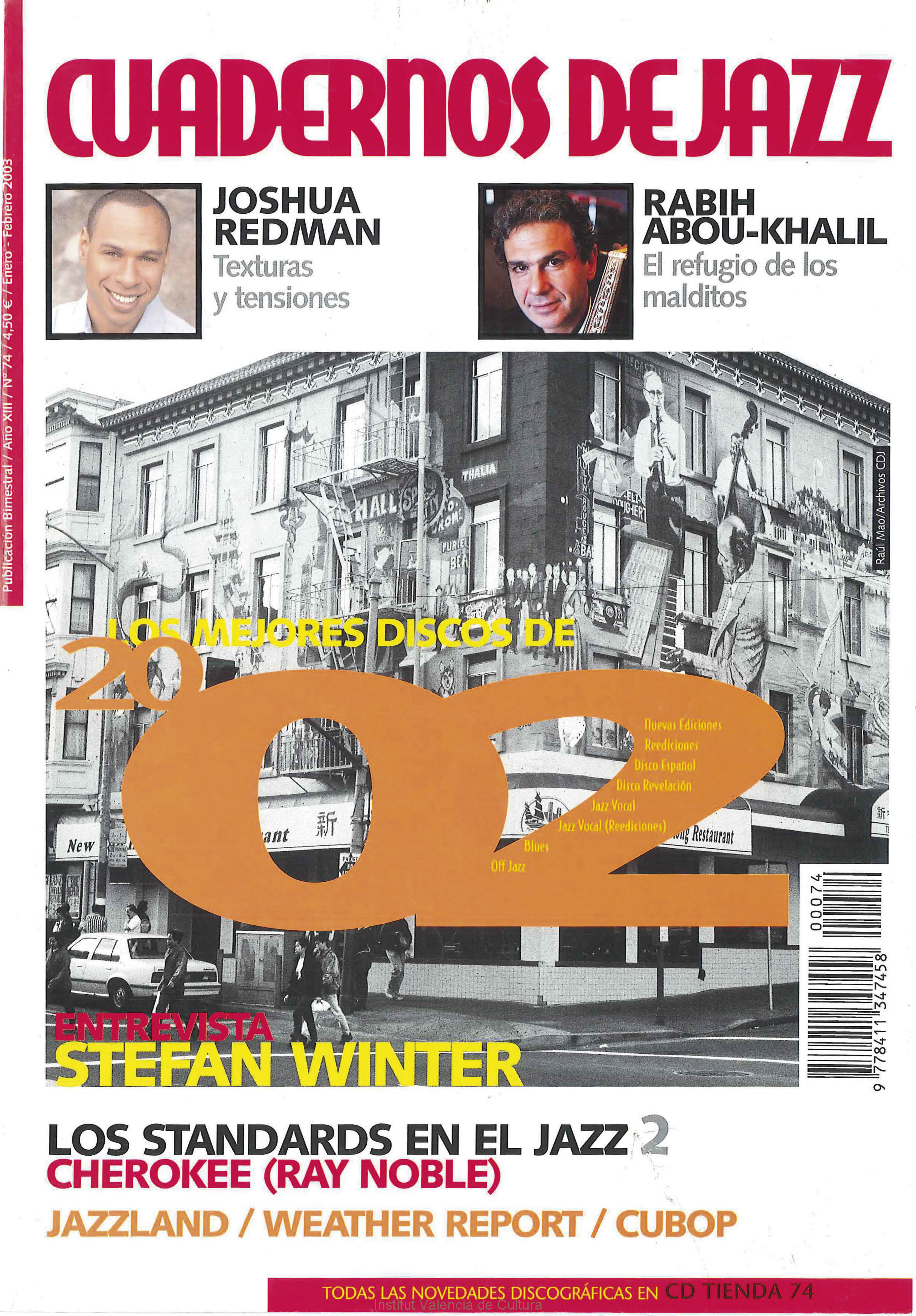 Cubierta del número 74 de la revista Cuadernos de Jazz